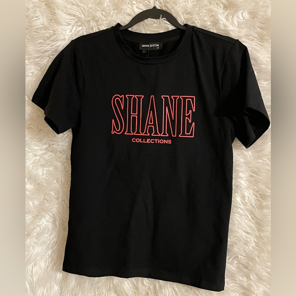 Shane Justin NWT Short Sleeve Black T-shirt, Size XS